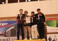 Phönix Cup, Staufen, 2024, Schweiz, Siegerehrung, Aldor Cikaj, Nippon Training Urdorf / Dietikon, Rinor Mustafa, Emirhan Erdogan, Ayaz Sagir, Hayabusa Karate Do Basel