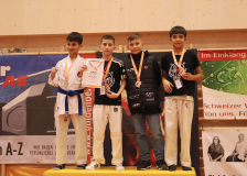 Phönix Cup, Staufen, 2024, Schweiz, Siegerehrung, Neo Fuchs, Karate-Do Balsthal, Hayabusa Karate Do Basel, Shukokai Dojo Wetzikon, Yusuf Kaya, Darvin Kaya, Andrei Negara