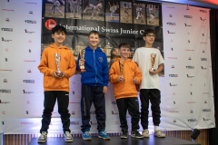 Felix Wolf,Valentin Zettel,Noah Seiler,Giuliano Zürcher,KARATECENTER RETO KERN KREUZLINGEN,KARATESCHULE SCHÖTZ,KARATEDO LYSS-AARBERG,Kumite,Siegerehrung,Basel,Switzerland,2026,International Swiss Junior Open