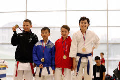 2024, Junior Karate League, Brugg, Windisch, Schweiz, Kata, Finn Henriksen, Yven Vuong, Max Fricker, Raphael Stäheli, Siegerehrung