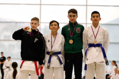 2024, Junior Karate League, Brugg, Windisch, Schweiz, Kata, Noah Maurer, Colin Spicher, Vitor Madureira Moreira, Caleb Gossweiler, Siegerehrung