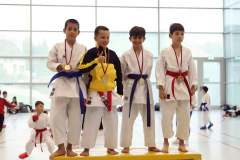 2024, Junior Karate League, Brugg, Windisch, Schweiz, Kata, Colin McGuinness, Andy Gonzalez, Gian Serrano, Leo Roos, Siegerehrung