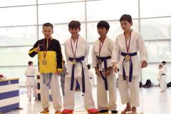 2024, Junior Karate League, Brugg, Windisch, Schweiz, Kumite, Andy Gonzalez, Gian Serrano, Leo Roos, Devarayan Tap, Siegerehrung