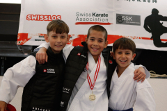 2024, Junior Karate League, Liestal, Schweiz, Kumite, Andrei Negara, Colin McGuinness, Andy Gonzalez, Siegerehrung, Shukokai Dojo Wetzikon