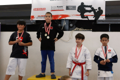 2024, Junior Karate League, Liestal, Schweiz, Kumite, Colin McGuinness, Kamea Dean Farinas, Siegerehrung, Shukokai Dojo Wetzikon, Marvin Eisenhut, Ivan Kristic, Hoitsugan Kyokai Karate Solothurn, Ryuei-Ryu Karate Suisse, Nippon Training Urdorf / Dietikon
