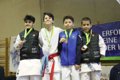 2024, Lions Cup, Lustenau, Kata, Österreich, Colin McGuinness, Devrim Yildirim, Diogo Costa Freitas, Malik Öcal, Siegerehrung, Shukokai Dojo Wetzikon, Shorin Ryu Karate Do Kloten, Karateclub SeiBuKan Dornbirn
