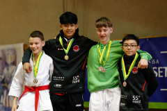 2024, Lions Cup, Lustenau, Kata, Österreich, Karl Ravas, Noah Maurer, Lucas Hochreiter, Seya Hodel, Siegerehrung, Shukokai Dojo Wetzikon, Karate Dojo Dahn, Karateschule Schötz/Wauwil