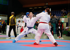 2024, Schweizermeisterschaft, Sursee, Schweiz, Kumite, Shukokai Dojo Wetzikon, Lenya Lawrenz, Sabrina Zentner, Karateschule Glarus