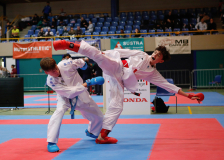 2024, Schweizermeisterschaft, Sursee, Schweiz, Kumite, Deny Kamilovski, Kimura Shukokai Karate Limmattal, Patricio-Clémont Johan, Neuchâtel Karaté-do