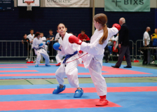 2024, Schweizermeisterschaft, Sursee, Schweiz, Kumite, Shukokai Dojo Wetzikon, Quirici2020, Zoe Keller, Alessia Giacomo