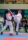 2024, Schweizermeisterschaft, Sursee, Schweiz, Kumite, Roman Berger, Karatedo Lyss-Aarberg, Aaron Häusermann, Shinsei Kan Lenzburg