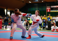 2024, Schweizermeisterschaft, Sursee, Schweiz, Kumite, Shukokai Dojo Wetzikon, Ladina Herrmann, Anastasia SIGILLÒ, Karate-Do Biel-Bienne - Zen Shin