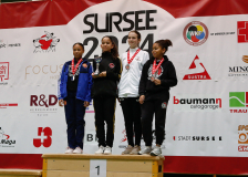 2024, Schweizermeisterschaft, Sursee, Schweiz, Siegerehrung, Hayabusa Karate Do Basel, Karate-Do Balsthal, Quirici2020, Kashiva Kan Bienne, Asya Payziner, Nouhaila Oubaoune, Mia Celine Jänicke, Cataleya Gama