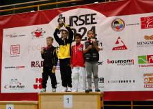 2024, Schweizermeisterschaft, Sursee, Schweiz, Siegerehrung, Shukokai Dojo Wetzikon, Colin McGuinness, Amed Oumari, Kjartan Kühl, Noah Seiler, Karatecenter Reto Kern Kreuzlingen, Karateschule Sursee