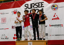 2024, Schweizermeisterschaft, Sursee, Schweiz, Siegerehrung, Karateschule Sursee, Ippon Karaté Club Tivoli Genève, Karate-Do Balsthal, Neuchâtel Karaté-do, Ioannis Delianidis, Lorenzo Sanjurjo, Darvin Kaya, Jad Ben Hareez