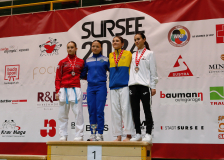 2024, Schweizermeisterschaft, Sursee, Schweiz, Siegerehrung, Karatedo Lyss-Aarberg, Karate-Do Biel-Bienne - Zen Shin, Karaté Club Jaguar Vallorbe, Quirici2020, Sophie Giacomo, Kassandra Zecca, Anastasia SIGILLÒ, Naya Gnägi