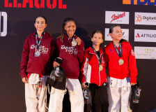 Eleanore Lafourcade,Giusy Lanciano,Daphne Girard,Onagazou Bieri,KARATE-DO BIELBIENNE - ZEN SHIN,SHORIN RYU KARATE DO KLOTEN,IPPON KARATÉ CLUB TIVOLI GENÈVE,Siegerehrung,Swiss Karate League,Gossau,Züri Oberland,2026,Medal Ceremony,SKL