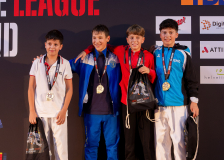 Louis Marchionna,Joris Hofer,Duarte Dos Santos Gomes,Felix Wolf,KARATE-DO BIELBIENNE - ZEN SHIN,KARATE TAISHO,NIPPON KARATE GRENCHEN,KARATEDO LYSS-AARBERG,Siegerehrung,Swiss Karate League,Gossau,Züri Oberland,2026,Medal Ceremony,SKL