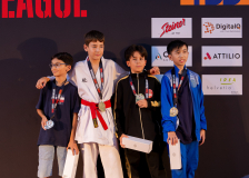 Yousuf Masoudi,Edgar Cosse,Yven Vuong,Leo Roos,KARATEDO LYSS-AARBERG,HAYABUSA KARATE DO BASEL,KARATÉ CLUB THÔNEX,KARATESCHULE SURSEE,Siegerehrung,Swiss Karate League,Gossau,Züri Oberland,2026,Medal Ceremony,SKL