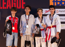 Raffael Noah Martens,ELSON SPORT & KARATE,Petar Vukovic,SHOTOKAN KARATESCHULE ST. GALLEN,Kyan Giovanna,KARATE CLUB VALAIS,Jad Ben Hareez,NEUCHÂTEL KARATÉ-DO,Siegerehrung,Swiss Karate League,Gossau,Züri Oberland,2026,Medal Ceremony,SKL