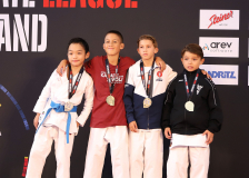 Siegerehrung, Schweiz, Swiss Karate League, 2025, Gossau, Züri Oberland, Ippon Karaté Club Tivoli Genève, Mateo Krizic, Sotaro Tanimoto, Anuar Hyda, Kian Nemati, Karaté Club Thônex, KARATE - CLUB SENSE DÜDINGEN - RIFFENMATT, RYUEI-RYU Karate ZH-Suisse