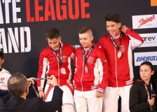 Siegerehrung, Schweiz, Swiss Karate League, 2025, Gossau, Züri Oberland, Diogo Costa Freitas, Shorin Ryu Karate Do Kloten, Adam Badran, Evan Morgese