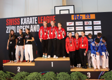 Siegerehrung, Schweiz, Swiss Karate League, 2025, Gossau, Züri Oberland, Sarah Garcete, Vittoria Adduci, Enuara Osmani, Sonia Garcia Perdiz, Manon Fähndrich, Elsa Fähndrich, Yven Vuong, Levin Vuong, Lio Lang, Florin Battistel, Jade de Sousa, Anastasia SIGILLÒ, Luna dos Santos, Shorin Ryu Karate Do Kloten, Shin-Tai Karate-Do Delémont, Karatedo Lyss-Aarberg, Karate-Do Biel-Bienne - Zen Shin