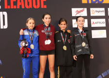 Siegerehrung, Schweiz, Swiss Karate League, 2025, Gossau, Züri Oberland, ELÉANORE Lafourcade, Ippon Karaté Club Tivoli Genève, Lyn Brönnimann, Arin Tasdemir, Samira Stagliano, Karatedo Lyss-Aarberg, Hayabusa Karate Do Basel, Shukokai Dojo Wetzikon