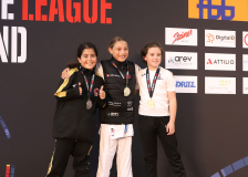 Siegerehrung, Schweiz, Swiss Karate League, 2025, Gossau, Züri Oberland, Anna Sophia Pfister, Shukokai Dojo Wetzikon, Seredina Yüce, Zoi Dontis, Hayabusa Karate Do Basel, Quirici2020