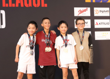 Siegerehrung, Schweiz, Swiss Karate League, 2025, Gossau, Züri Oberland, Mateo Krizic, Ippon Karaté Club Tivoli Genève, Sotaro Tanimoto, Rintaro Tanimoto, Arda Oner, Karaté Club Thônex, KARATESCHULE WAUWIL