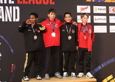 Siegerehrung, Schweiz, Swiss Karate League, 2025, Gossau, Züri Oberland, Tiago Ramos Bastos, Karate Club Valais, Elias Yonatan, Til Müller, Areiz Yuece, Hayabusa Karate Do Basel, Karateschule Sursee