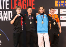 Siegerehrung, Schweiz, Swiss Karate League, 2025, Gossau, Züri Oberland, Marlo Bugatti, Shukokai Dojo Wetzikon, Moritz Meier, Konstantin Niedermann, Leon Gloor, Nippon Training Urdorf / Dietikon, Karate TAISHO, Shinsei Kan Lenzburg