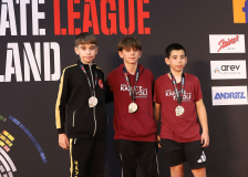 Siegerehrung, Schweiz, Swiss Karate League, 2025, Gossau, Züri Oberland, Timéo Maillard, Tiago Soares, Rafael Carvalho Pereira, Hayabusa Karate Do Basel, Ippon Karaté Club Tivoli Genève