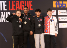 Siegerehrung, Schweiz, Swiss Karate League, 2025, Gossau, Züri Oberland, Merih Solomon, Hayabusa Karate Do Basel, Meriton Zendeli, Jaume Harvey Vaca, Devrim Yildirim, Karate Club Fribourg, Shukokai Dojo Wetzikon