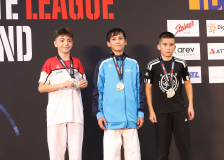 Siegerehrung, Schweiz, Swiss Karate League, 2025, Gossau, Züri Oberland, Karate TAISHO, Ryan Portmann, Alessio Conidi, Neo Fuchs, BUDO SPORT CENTER LIESTAL, Karate-Do Balsthal