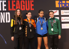 Siegerehrung, Schweiz, Swiss Karate League, 2025, Gossau, Züri Oberland, Almina Oymak, Shinsei Kan Lenzburg, Jessica Frischknecht, Alisha Widmer, Thalia Alonso, Karatecenter Reto Kern Kreuzlingen, Karateschule Altstätten, Kihon Karaté Club La Chaux-de-Fonds