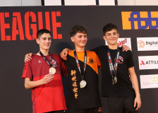 Siegerehrung, Schweiz, Swiss Karate League, 2025, Gossau, Züri Oberland, Leonardo Mateus Gomes, Karateschule Sursee, Dominic del Medico, Elias Roland Berge, BUSHIDO BADEN, Shinsei Kan Lenzburg