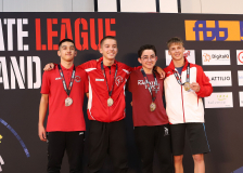 Siegerehrung, Schweiz, Swiss Karate League, 2025, Gossau, Züri Oberland, Lorian Musa, Karate Club Valais, Caleb Gossweiler, Nolan Kubler, ROMÉO Tartaglione, Shukokai Dojo Wetzikon, Karaté-Club Payerne, Ippon Karaté Club Tivoli Genève