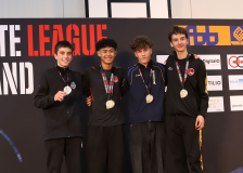 Siegerehrung, Schweiz, Swiss Karate League, 2025, Gossau, Züri Oberland, Karl Ravas, Shukokai Dojo Wetzikon, Nico Glauser, Livio Dittmar, Dren Berisha, Karate-Do Balsthal, SHUKOKAI SEIKENKAN KARATE DO ZÜRICH, Hayabusa Karate Do Basel