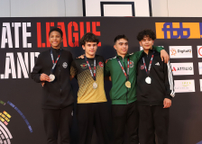 Siegerehrung, Schweiz, Swiss Karate League, 2025, Gossau, Züri Oberland, Cebrail Baumgartner, Hayabusa Karate Do Basel, Nourdin Oubane, Iyad Ben Hareez, Vitor Madureira Moreira, Karate-Do Balsthal, Neuchâtel Karaté-do, Karateschule Flawil