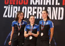 Siegerehrung, Kata, Schweiz, Swiss Karate League, 2025, Gossau, Züri Oberland, Destina Hernler, Alina Roffler, Andrina Caduff, SHOTOKAN KARATE CLUB VADUZ