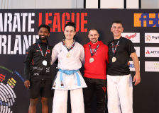Siegerehrung, Kata, Schweiz, Swiss Karate League, 2025, Gossau, Züri Oberland, Yuki Ujihara, BUSHIDO BADEN, Shukokai Dojo Wetzikon, Peraveen Raveendran, Karate-Do Biel-Bienne - Zen Shin, GOJU KAN BERN, Almin Salkic, Janik Timo Schertenleib