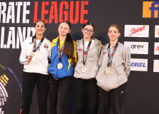 Siegerehrung, Kumite, Schweiz, Swiss Karate League, 2025, Gossau, Züri Oberland, Demet Özdemir, Karaté Club Jaguar Vallorbe, Diamante Solazzo, Mila Chiara Streit, Cassandra Monnier, Neuchâtel Karaté-do, Karate Do Brugg