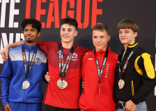 Siegerehrung, Kumite, Schweiz, Swiss Karate League, 2025, Gossau, Züri Oberland, Tim Kolthoff, Shito Ryu Karate Do Uri, Cristiano Mateus Gomes, Karateschule Sursee, Sujash Kanesan, Jesse Zurlinden, Karatecenter Reto Kern Kreuzlingen, Karatedo Lyss-Aarberg