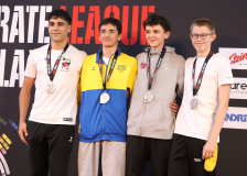 Siegerehrung, Kumite, Schweiz, Swiss Karate League, 2025, Gossau, Züri Oberland, Lucas Zecca, Karaté Club Jaguar Vallorbe, Deny Kamilovski, Riley Frischknecht, Johan PATRICIO-CLÉMONT, Karate Do Brugg, Karatecenter Reto Kern Kreuzlingen, Neuchâtel Karaté-do