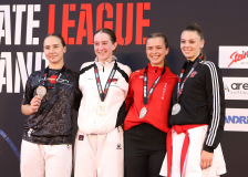Siegerehrung, Kumite, Schweiz, Swiss Karate League, 2025, Gossau, Züri Oberland, Alessia Lao, Shito Ryu Karate Do Uri, Jasmina Reiz, Nippon Training Urdorf / Dietikon, Oksana Duperrex, Karate Do Brugg, Neuchâtel Karaté-do, Gina Bortot