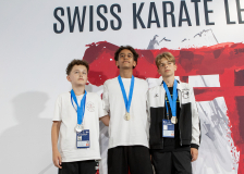 2026,SKL,Saalsporthalle,Swiss Karate League,Zürich,Siegerehrung,Medal Ceremony,Jad Ben Hareez,Elton Gashi,Petar Vukovic,Neuchâtel Karaté-do,Shorin Ryu Karate Do Kloten,Shotokan Karateschule St. Gallen