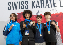 2026,SKL,Saalsporthalle,Swiss Karate League,Zürich,Siegerehrung,Medal Ceremony,Martino Annesi Tony,Konstantin Niedermann,Rinor Golaj,Yannis Manoussis,Karate-Do Balsthal,Karate TAISHO,Nippon Training Urdorf / Dietikon,SHUKOKAI SEIKENKAN KARATE DO ZÜRICH