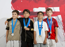 2026,SKL,Saalsporthalle,Swiss Karate League,Zürich,Siegerehrung,Medal Ceremony,Edgar Cosse,Arda Oner,Til Müller,Yousuf Masoudi,Hayabusa Karate Do Basel,KARATESCHULE WAUWIL,Karateschule Sursee,Karaté Club Thônex