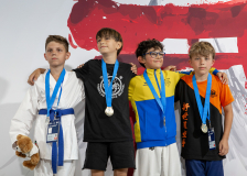 2026,SKL,Saalsporthalle,Swiss Karate League,Zürich,Siegerehrung,Medal Ceremony,Josif Kuzmanovski,Nermin Bahtic,Leano Brühlmann,Alex Hachem,Karate-Do Balsthal,Karateschule Sursee,Shinsei Kan Lenzburg,Karaté Club Jaguar Vallorbe